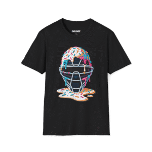 Home baseball catcher mask ice cream dripping front, black