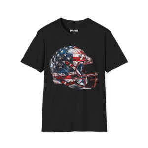 Home football helmet patriotic american flag front, black
